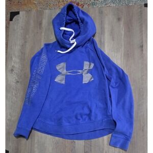 Under Armour Blue Logo Pullover Sweatshirt Hoodie Men M